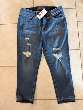 NWT Torrid Dark Blue Distressed Boyfriend Jeans